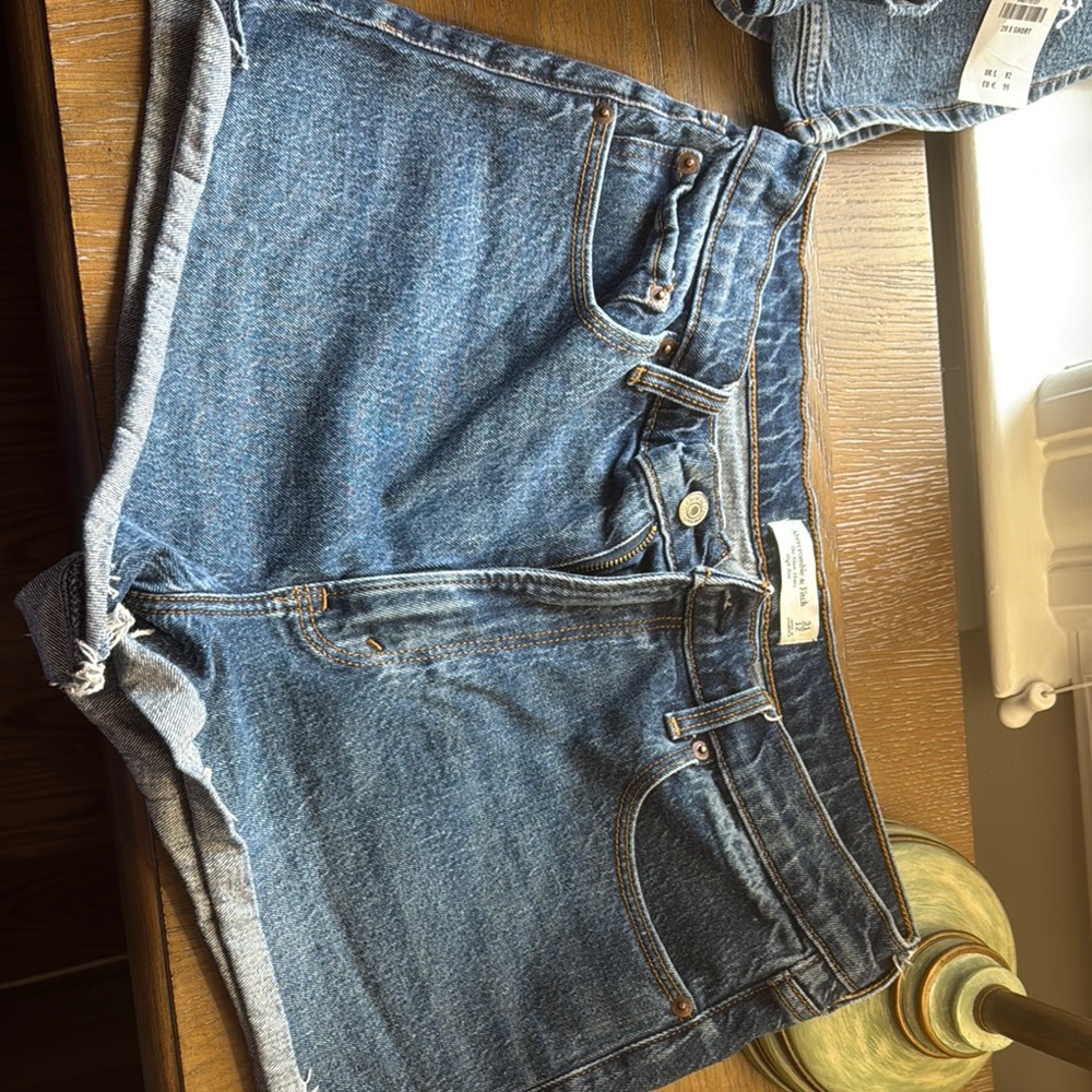 Abercrombie & Fitch High Rise Denim Shorts